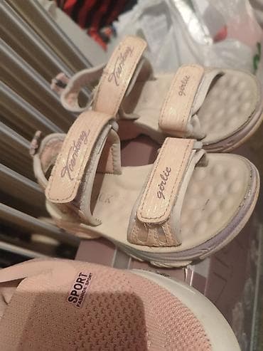 сапоги керзовые: Детская обувь комплектом: кроссовки-слипоны и сандалии, розовые. 1) — 4