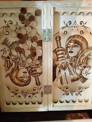 Китептер жана журналдар: Новые резные нарды из натурального дерева с художественной — 3