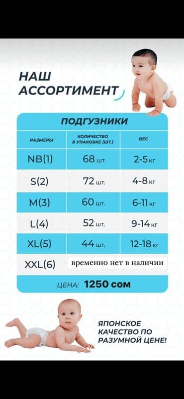 доставка памперсов на дом: Подгузники по японской технологии в наличии есть все размеры доставка — 6
