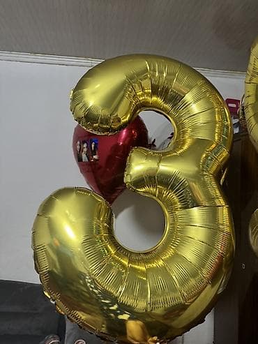 красная дорожка: Набор праздничных шаров - Фольгированные шары: золотые цифры «3» и — 3