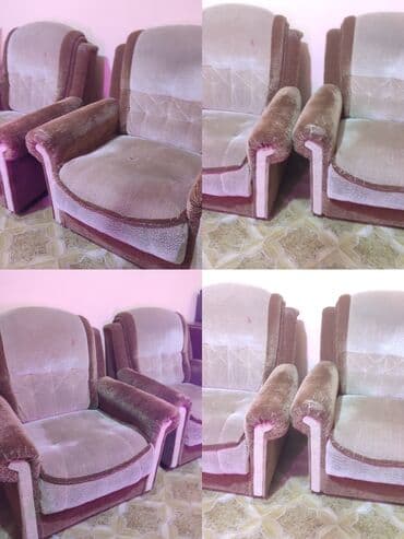 буду диваны: Комплект мягкой мебели, Б/у, Самовывоз, цвет - Коричневый — 4