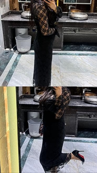 🇹🇷Элегантное черное платье миди с кружевом Цена:1990 Размер:М или на L