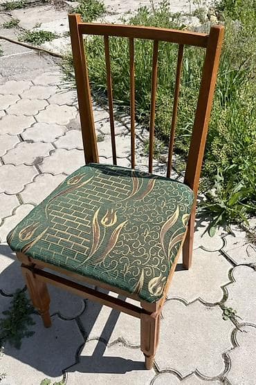 Швейные стулья: Стул деревянный с мягким сиденьем- 6шт - Каркас: массив дерева — 2