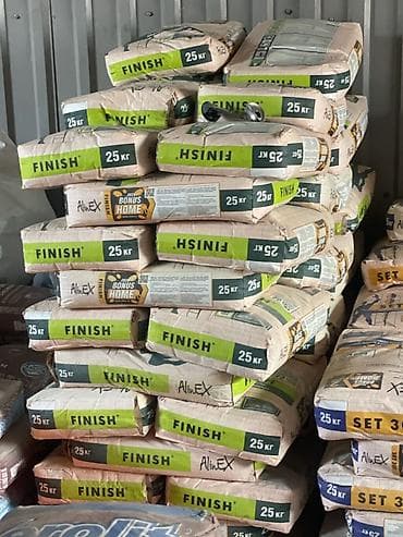Шпаклёвка финишная AlinEX FINISH, 25 кг - Тип: сухая смесь для at lalafo.kg Шпаклёвка финишная AlinEX FINISH, 25 кг - Тип: сухая смесь для