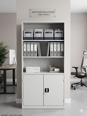 Офисный шкаф, Новый, цвет - Серый, Железо