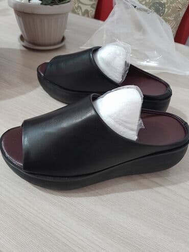 обувь ручной работы: Женские мюли/сабо открытые носок, черные. - Верх: гладкий материал — 1