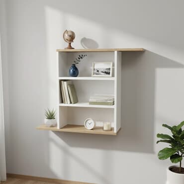 шкафы и стеллажи: Полка навесная P006 (Комбинированный) Большая и стильная настенная — 1