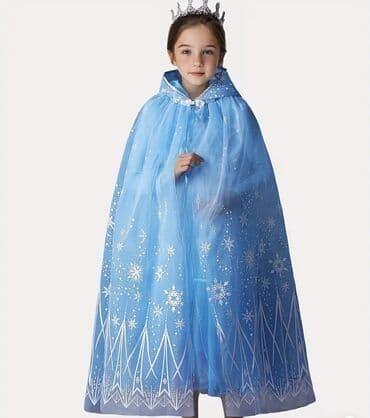 эски кийим: Детская накидка в голубом цвете. В стиле Эльзы из"Холодное сердце" С — 2