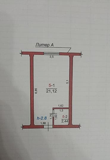 квартира волкова: 1 комната, 23 м², Гостиничный тип, 1 этаж — 1