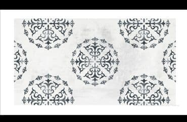 Прямоугольное настенное панно с абстрактным узором в черно-белой