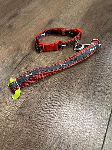 Комплекты ошейник + поводок для средних и крупных собак. Фирменный lalafo.kg да Комплекты ошейник + поводок для средних и крупных собак. Фирменный