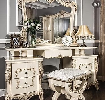 Эмерек гарнитурлары: Уктоочу бөлмө гарнитуру, Колдонулган, Эки кишилик керебет, Орусия, Өзү алып кетүү, түсү - Саргыч боз — 1