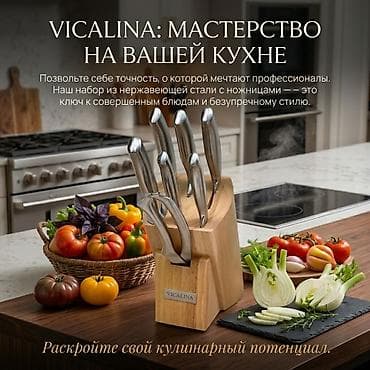 Набор кухонных ножей VICALINA — 8 предметов в деревянном блоке