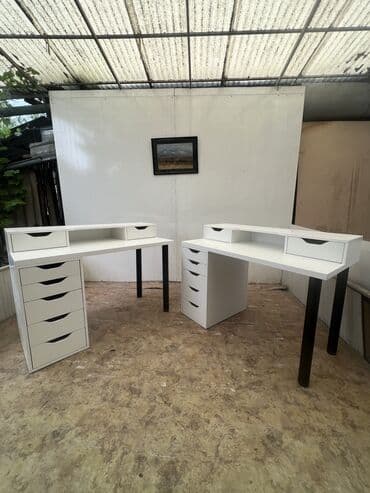 белый офисный стол: Кеңсе үчүн үстөл, Жаңы, Жөндөлө турган, түсү - Ак, Тик бурчтуу, Акысыз жеткирүү — 5