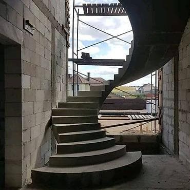 частный садик ош: Бетонная лестница Для дома, Бесплатный замер, Форма лестницы: Винтовая — 9