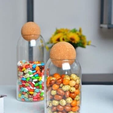 специй: Набор стеклянных банок, с пробковой крышкой. • 4 стеклянные баночки • — 6