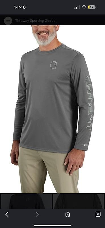 Мужская одежда: Мужская лонгслив-футболка Carhartt Force Sun Defender - Цвет: серый - — 1