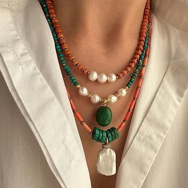 коралловые бусы: Бусы, Женские — 3