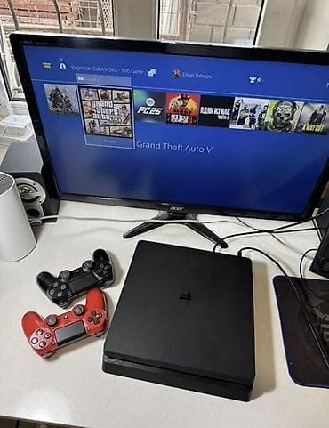 сони плейстейшен 4 слим: PS4 slim 500gb, прошитая Загружены топовые игры 2 джойстика В — 1