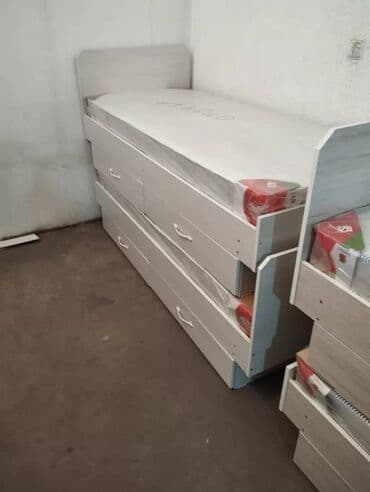 кровать с шухлядами: Односпальная кровать, Новый, С матрасом, длина - 190 см — 6