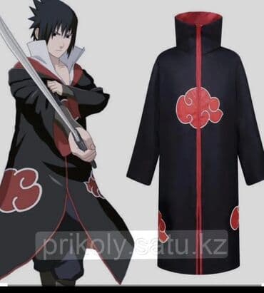 Плащтар: Косплей-плащ «Акацуки» из аниме Naruto. - Черный длинный плащ с — 1