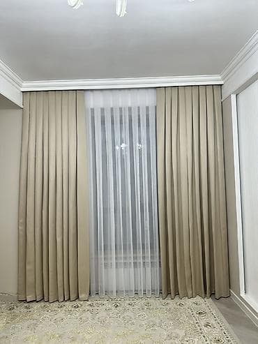 силиконовые шторы: Портьера, Светонепроницаемая, Готовое изделие, Новый, Для зала — 1