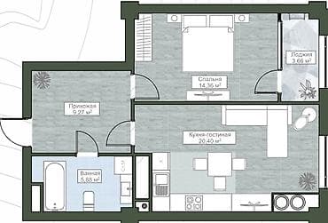 в петровке: Строится, Элитка, 1 комната, 53 м² — 1