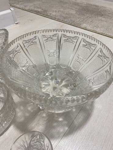 набор для перемещения мебели: Набор из прозрачного резного стекла/хрусталя с классическим гранёным — 7