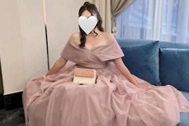 халат платья: Вечернее платье, Пышное, Длинная модель, Шифон, Без рукавов, Шлейф, M — 2