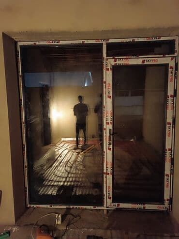 пластик айнек эшик: Панорамный ПВХ-блок SkyPro: раздвижная дверь + стационарное остекление — 1