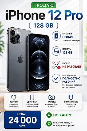 24: IPhone 12 Pro, 128 GB - Батарея новая (заменена) 100% - Память: 128 — 1