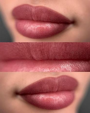 машинка для животных: Перманентный макияж губ Нежный помадный эффект — естественный оттенок — 1