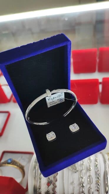 самые красивые свадебные платья в мире: Серебряный Браслет+ серьги на гвоздиках Серебро 925 дизайн Италия — 8