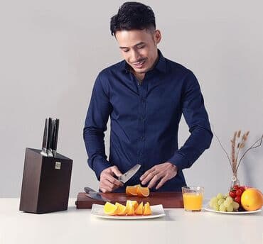 ножи на дробилку: Набор ножей Xiaomi Huo Hou Fire Waiting Steel Knife Set с подставкой — 1