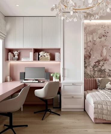 парта столь: Детская гарнитура, Новый, Для девочки, Дерево, цвет - Розовый — 1