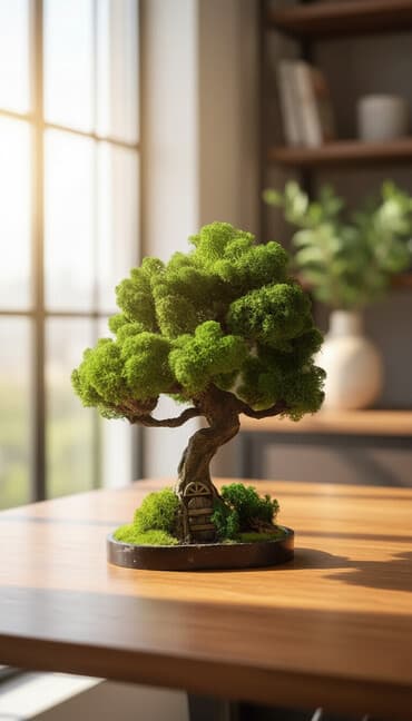 искусственный листья: Деревья-бонсай из натурального стабилизированного мха🌳 -это — 1