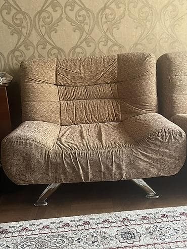 обивка: Комплект мягкой мебели, Б/у, цвет - Коричневый — 2