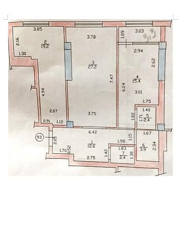 osh flat: 2 комнаты, 83 м², Золотой квадрат Элитка, 10 этаж, Евроремонт — 8