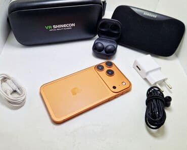 IPhone 17 Pro, Б/у, 128 ГБ, Желтый, Наушники, Зарядное устройство, Защитное стекло, 100 %