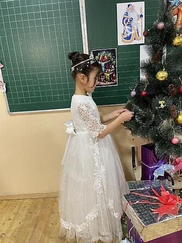 Праздничное детское платье «Снежная принцесса» - Цвет: белый