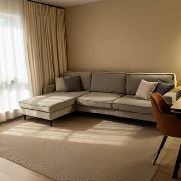 Угловой диван, C подушками, Трехместный