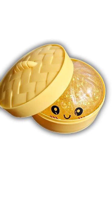 пикми палочка: 🥟 Милый дамплинг-слайм в cute контейнере! ✨ Прозрачный с золотыми — 1