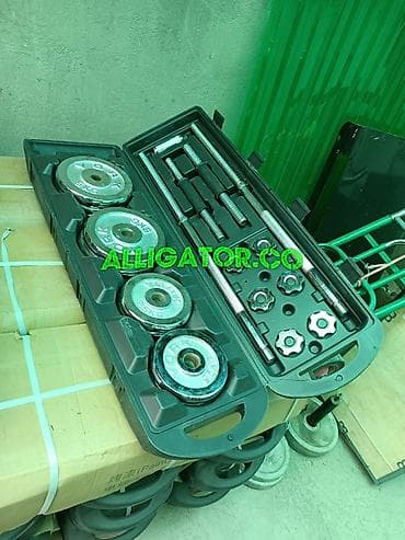 Супер набор 2в1 кейс штанга/гриф (прямой) + гантели хромированные