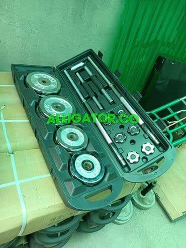 гантеля 30 кг: Супер набор 2в1 кейс штанга/гриф (прямой) + гантели хромированные — 1