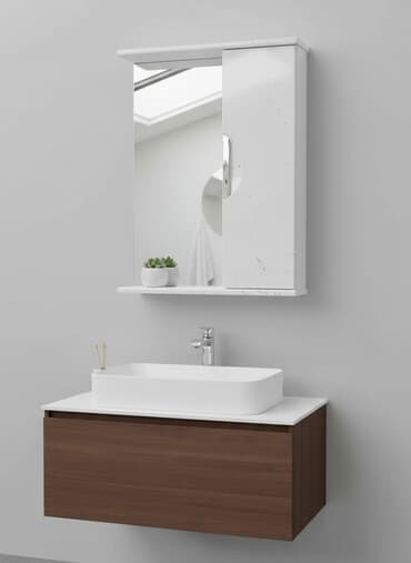 настенный шкаф для ванной комнаты: Жуунуучу бөлмө үчүн шкаф, Күзгүсү менен — 1