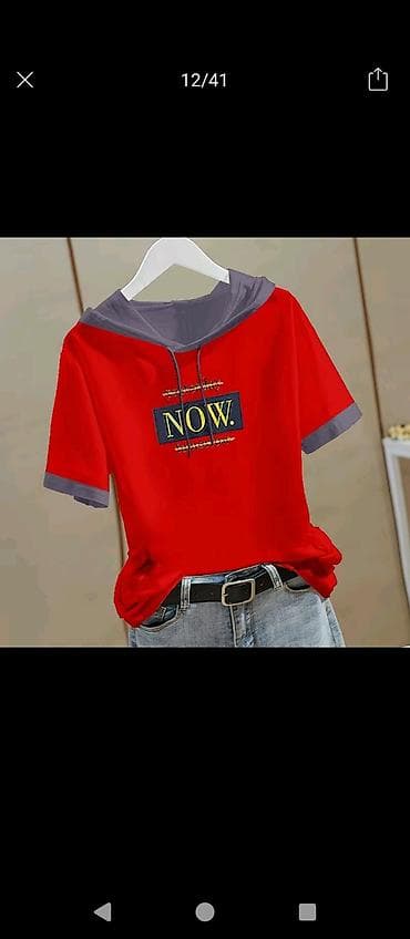 Футболка с коротким рукавом и капюшоном «NOW.» - Удобный городской