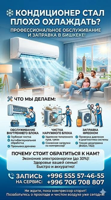 кондиционер инвекторный: Профессиональное обслуживание и заправка кондиционеров в Бишкеке. Что — 1