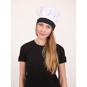 Повараская шапка (китель-колпак) классическая. - Цвет: белый верх