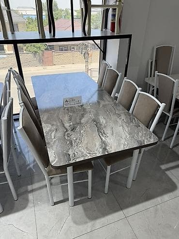 chair table: Кухонный стол и стул, цвет - Бежевый — 2