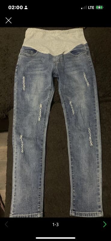 кофта для беременных: Продаю джинсы для беременных, размер 46, L, на животике х/ трикотаж на — 1